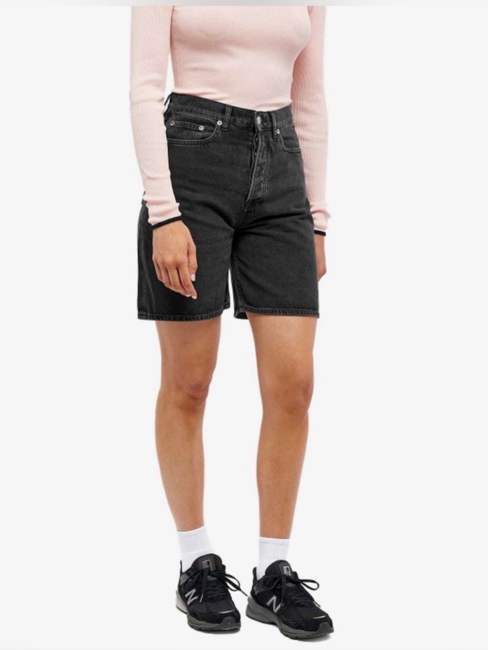 Samsoe Samsoe Shelly Longline Shorts Stone Washed Black Dust Size 27